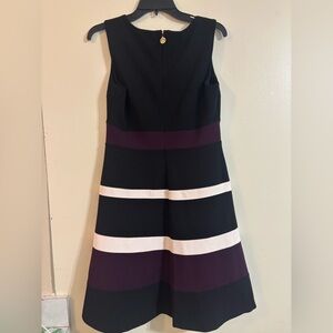 Tommy Hilfiger Black and Purple Colorblock Midi Dress
